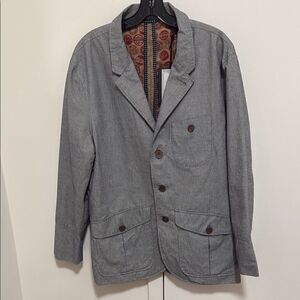 Ted Baker London NWT Washed Cotton Blazer in Navy Micro Houndstooth. Size small.